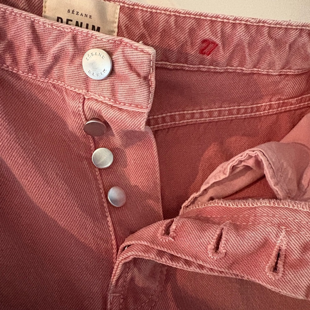 Sezane Le Brut Rose Pink Jeans - Size 27 - Picture 4 of 9
